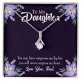 thumbnail image 2 of To My Daughter Never Outgrow my Heart From Dad Alluring Ribbon Necklace Message Card, 2 of 7