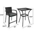 thumbnail image 6 of COSCO Outdoor Living 3 Piece High Top Bistro Patio Furniture Set, Black Wicker and Gray Cushion, 6 of 15