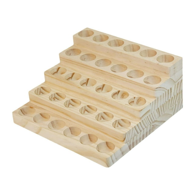 Caja de almacenamiento de aceites esenciales de madera de 5 niveles, organizador de de uñas multiusos, soporte para aceites esenciales para