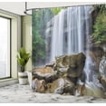 thumbnail image 5 of Ambesonne Landscape Shower Curtain, Tropical Waterfalls, 69"Wx75"L, White Green and Brown, 5 of 5