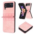 thumbnail image 1 of ELEHOLD Leather Case for Samsung Galaxy Z Flip3,Shockproof Premium PU Leather Emboosed Pattern Slim Lightweight Anti-Scratch Case Cover for Samsung Z Flip3,Pink, 1 of 8