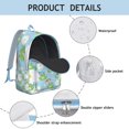 thumbnail image 3 of Green Frog Backpack – Forest Nature Style with Cartoon Frog, Flower, and Mushroom Print for Daily Use, 3 of 5