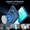 thumbnail image 3 of Magnetic for iPhone 13 Case/iPhone 14 Case [Compatible with MagSafe] with 2X Screen Protector, Translucent Slim Shockproof Phone Case for Men Women Protective Cover for iPhone 13/14, Matte Blue, 3 of 6