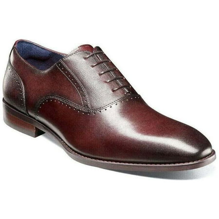 Men s Stacy Adams Kalvin Plain Toe Oxford Shoes Leather Burgundy 25571-601