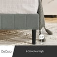 thumbnail image 6 of DeCoro Chicago Modern Upholstered Platform Bed Frame, Tufted Headboard & Wooden Bed Frame, Wood Slats Support, Bed Frame No Box Spring Needed, Lightweight, Durable, Easy Assembly - Full, Grey, 6 of 10