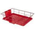 thumbnail image 4 of Sweet Home Collection 3-Piece Kitchen Sink Dish Drainer Set- Red, 4 of 5
