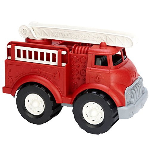 Green Toys Camion de Pompiers - Sans BPA, Jouet de Jeu Imaginatif Phtalates pour Améliorer la Motricité Fine, les Compétences Motrices Globales. Jouets pour Enfants