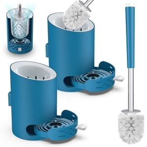 SUPTREE Toilet Brush and Caddy 2-Pack, Blue