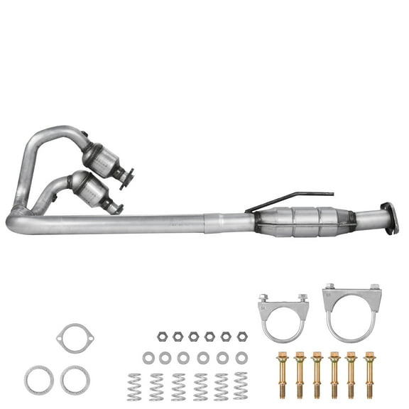 KFFKFF Catalytic Converter, 2-Pack, Fits 2004-2006 Jeep Wrangler 4.0L L6, Front and Rear, Replacement OE 645174, Durable Stainless Steel for Efficient Exhaust Gas Filtration