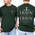 thumbnail image 4 of Iron Sharpens Iron Christian Double Sided T-Shirt – Proverbs 27:17 Bible Verse Tee, Brothers in Christ Back Print Faith Shirt Gift for Men & Women, 4 of 6