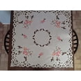 thumbnail image 4 of Doily Boutique Tablecloth or Table Topper Square Embroidered with Hummingbirds on Ivory Fabric, Size 34 inches, 4 of 6