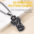 thumbnail image 4 of Bandmax Stainless Steel St Michael The Archangel Protection Pendant Necklace for Women Men Cross Charm Necklace for Faith Jewelry Gift Father Day, 4 of 8