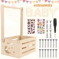 thumbnail image 5 of Baby Shower Crate Closet, Wooden Baby Shower Gift Baskets, Personalized Baby Basket for New Baby Gift, 5 of 9