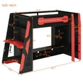 thumbnail image 4 of Aukfa Twin Size Gaming Loft Bed for Teens, Wood Esports Bed Frame with Desk, LED Lights, Charging Station & Storage Shelves, Red, 4 of 8