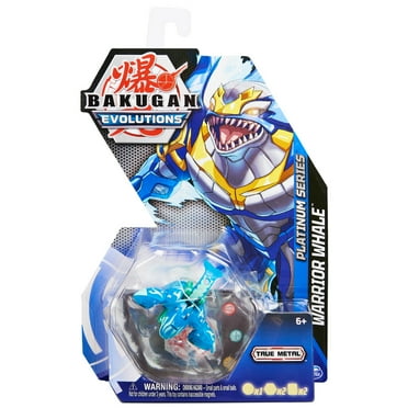 Bakugan Evolutions, Warrior Whale, Platinum Series True Metal Bakugan, 2 BakuCores and Character Card, Kids Toys for Boys, Ages 6 and Up