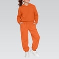 thumbnail image 2 of GiLiling Boys Girls School Sweatsuits Set, Athletic 2-Piece Outfit, Preppy Hoodie and Sweatpants, Plain Tracksuit Clothing Sets (Orange, 11-12 Years), 2 of 6