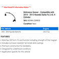 thumbnail image 2 of Reference Sensor - Compatible with 2010 - 2012 Hyundai Santa Fe 2.4L 4-Cylinder 2011, 2 of 2