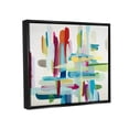 thumbnail image 3 of Stupell Industries Colorful Cross Hatch Abstraction Jet Black Framed Floating Canvas Wall Art, 24x30, by Randy Hibberd, 3 of 5