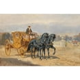 thumbnail image 2 of Alexander Von Bensa 24x17 Gold Ornate Framed and Double Matted Museum Art Print Titled - The Court Carriage, 2 of 4