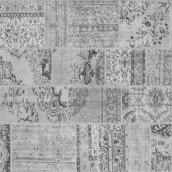 Ahgly Company Indoor Square Patchwork Gray Transitional Area Rugs, 6' Square