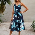 thumbnail image 4 of IROINNID A-Line Dress For Women Fashion Gorgeous Sleeveless Hollow Out Printed Print Mini Dresses V-Neck Below The Knee Dress, 4 of 8