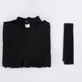 thumbnail image 5 of FYEGRE Clergy Dress for Women Long Sleeve A Line Elegant Maxi Dress with Tab Insert Stand Collar and Belt Black L, 5 of 10