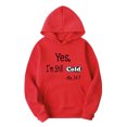 thumbnail image 2 of Jacenvly Unisex Gifts for Adults Long Sleeve Shirts Love Letter Print Hooded Loose Casual Men Pullover Tops Blouse Hoodie Sweatshirts Red, 2 of 7