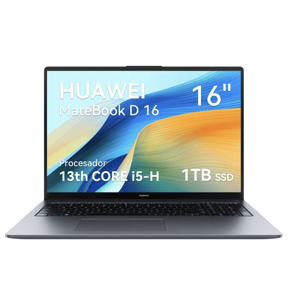 Laptop Huawei MateBook D16 16” FHD+ | Intel Core i5-13420H | 16GB RAM | 1TB SSD | Cuerpo de Metal | Windows 11 Pro | Teclado Español