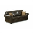 thumbnail image 3 of AC Pacific Louis Traditional Brown Leather Gel Sofa, 3 of 10