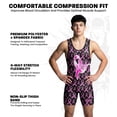 thumbnail image 2 of Exxact Sports Sublimated Men's Wrestling Singlet, High-Performance Powerlifting Singlet, Wrestling Singlets for Men (AM, Breast Cancer), 2 of 7
