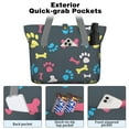 thumbnail image 2 of Tote Bag for Women - Cool Pet Background Dog Paw Shoulder Bag - Large Utility Work Duffle Bag with Zipper Handbag for Travel, Work, Sprots, 2 of 5