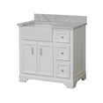 thumbnail image 5 of Zelda 36" Farmhouse Bathroom Vanity with White Cabinet and Carrara Marble Top, 5 of 6