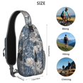 thumbnail image 5 of Floral Crossbody Sling Backpack for Womens Causal Sling Bag with Adjustable Shoulder Straps for Travel Hiking Chest Bag Daypack Anti-theft Purse, 5 of 6