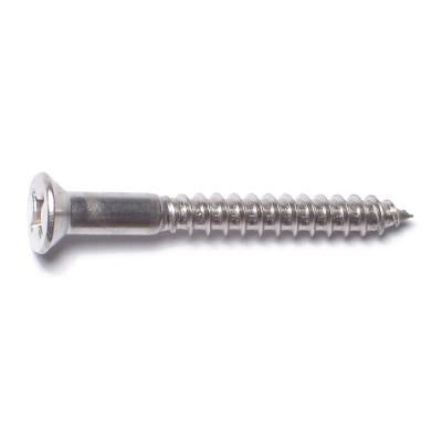 

#12 x 2 18-8 Stainless Steel Phillips Flat Head Wood Screws (5 pcs.)
