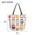 thumbnail image 5 of FORMRS Womens Canvas Tote Bag with Zipper Inner Pocket Shoulder Handbag, Colorful Jam Jars, 5 of 7
