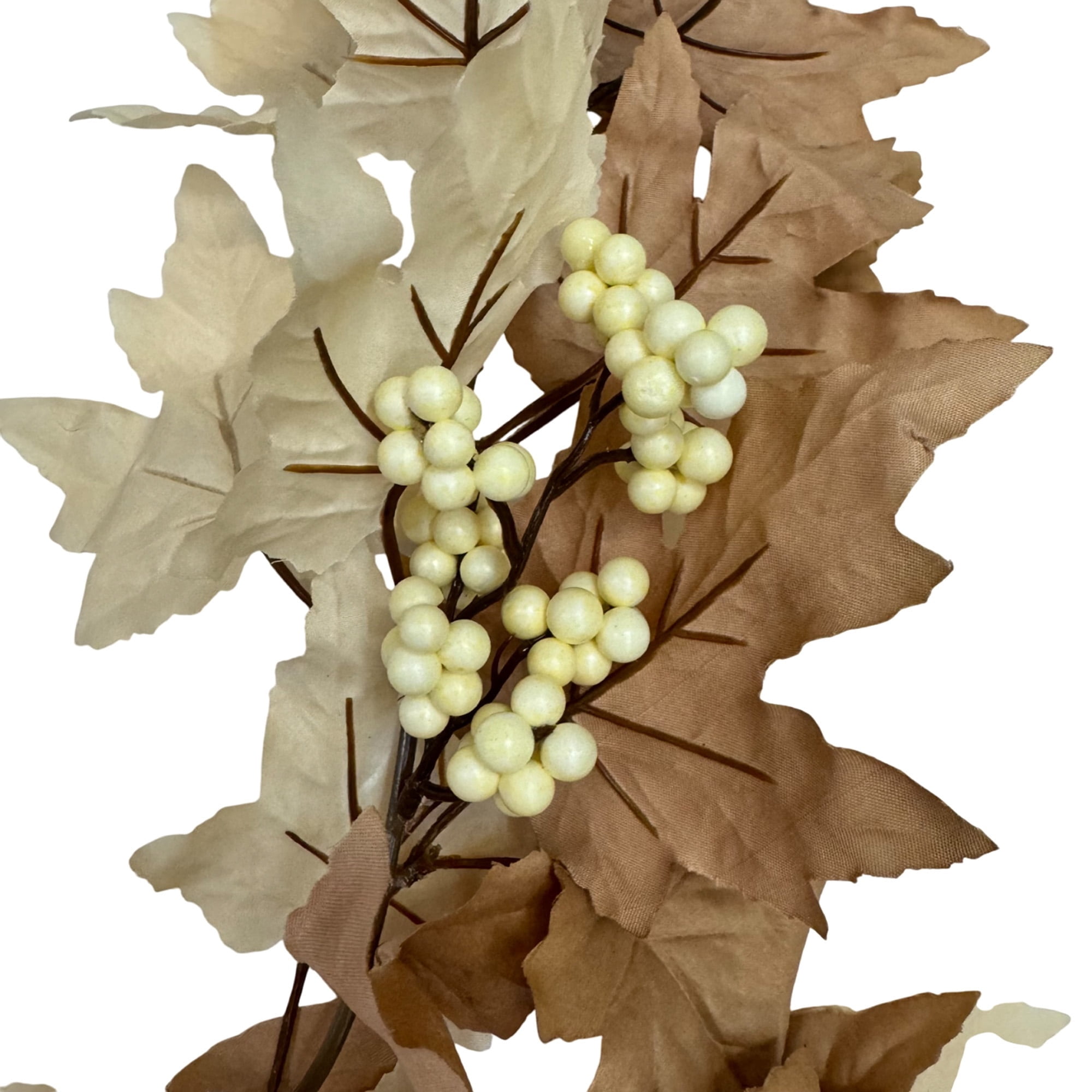 Maple and Oak Leaves Garland, Cream and Brown, 6', Fall by Way To Celebrate