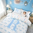 thumbnail image 3 of meiyoeat Cartoon Bow Letter R Bedding for Kids Girls, Kawaii Cartoon Duvet Cover Full, Blue, Colorful Star Reversible, 3 Pieces, 1 Duvet Cover and 2 Pillowcases, 3 of 6