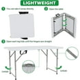 NiamVelo 4 ft Folding Table Plastic Portable Tables w/Handle