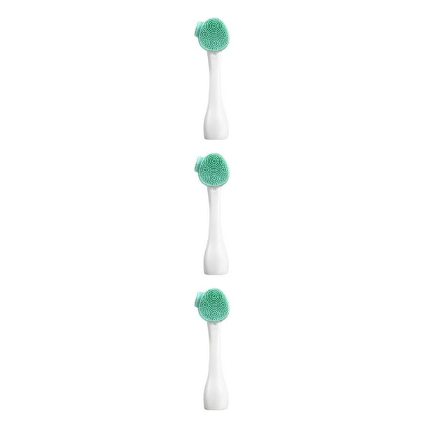 Cepillo de limpieza facial Seitruly Silicona Exfoliante Verde Blanco