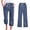 Navy, variant on Leesechin Capris Pants For Women Casual Summer Cotton Linen 3/4 Pants Wide Leg Capris Lightweight Baggy Cropped Lounge Trousers