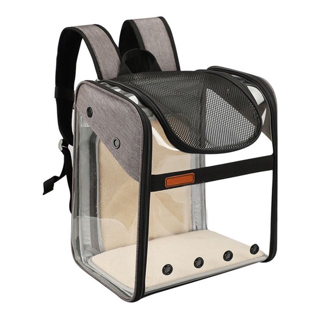 CAROOTU Innovative Traveler Backpack Pet Carriers for Cat and Small Dogs Transparent Mesh Breathable Backpack