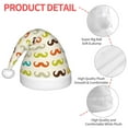 thumbnail image 4 of Haiem Colorful Mustache Pattern Santa Hat Confortable Velvet Christmas Hat for Christmas Party Favors Fit for Adults and Kids, 4 of 6