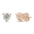 thumbnail image 4 of 1 1/2 Carat 6MM Round Cut Lab Created Moissanite Diamond Solitaire Stud Earrings In 14K Solid Rose Gold Jewelry For Women (G-H Color, VVS1 Clarity, 1.50 Cttw), 4 of 7