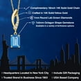 thumbnail image 2 of Gem Stone King 14K Yellow Gold Swiss Blue Topaz and Lab Grown Diamond Pendant Necklace for Women | 1.00 Cttw | Gemstone November Birthstone | Emerald Cut 7X5MM | With 18 inch Chain, 2 of 6