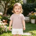 thumbnail image 2 of Jamsmile Toddler Girls Tshirts Summer Short Sleeve Crewneck T Shirts Solid Color For Kids Girls T Shirts Soft Basic Tees, 2 of 6