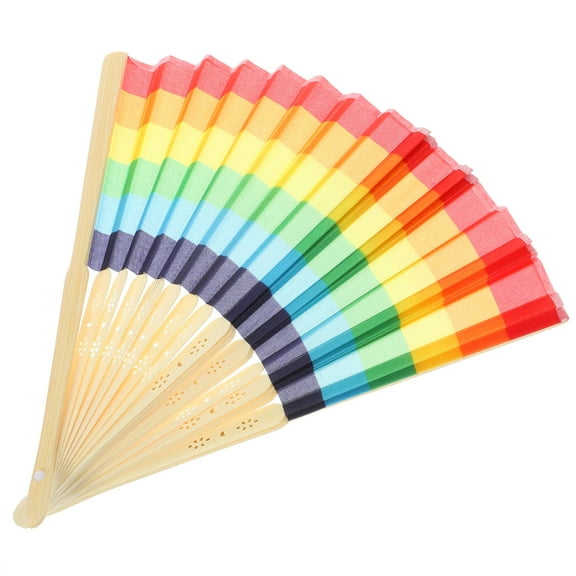 Zehuanyu Dancing Fan Prop Retro Hand Fan Bamboo Fabric Fan Wedding Party Favor