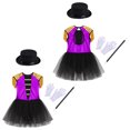 thumbnail image 7 of Aislor 4Pcs Girls Magician Drummer Costume Kids Carnival Party Tutu Dress Leotard Performance Suits Purple 14, 7 of 7