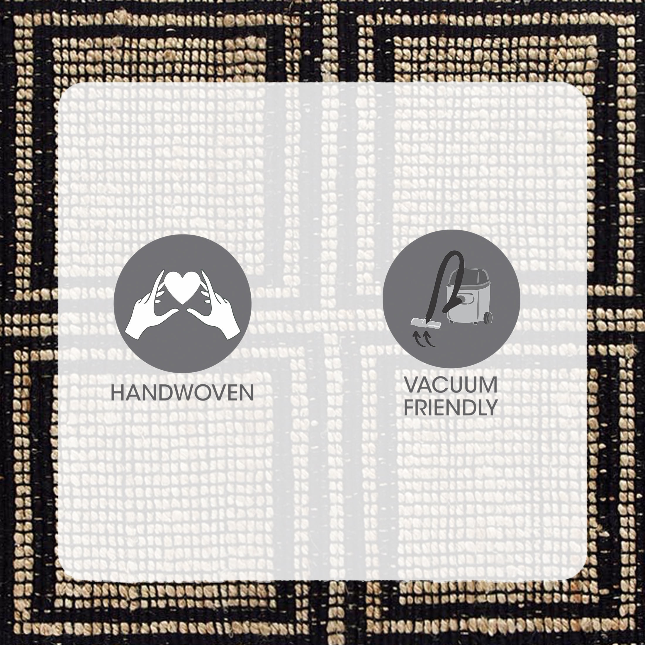 Better Homes & Gardens Black & Natural Interlocking Jute 30" x 46" Accent Rug