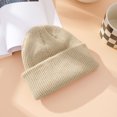 thumbnail image 1 of Gorro de punto para mujer, gorro de piel cálido para exteriores, gorro de lana, gorro grueso de Color sólido, combina con todo, para parejas, 1 of 6