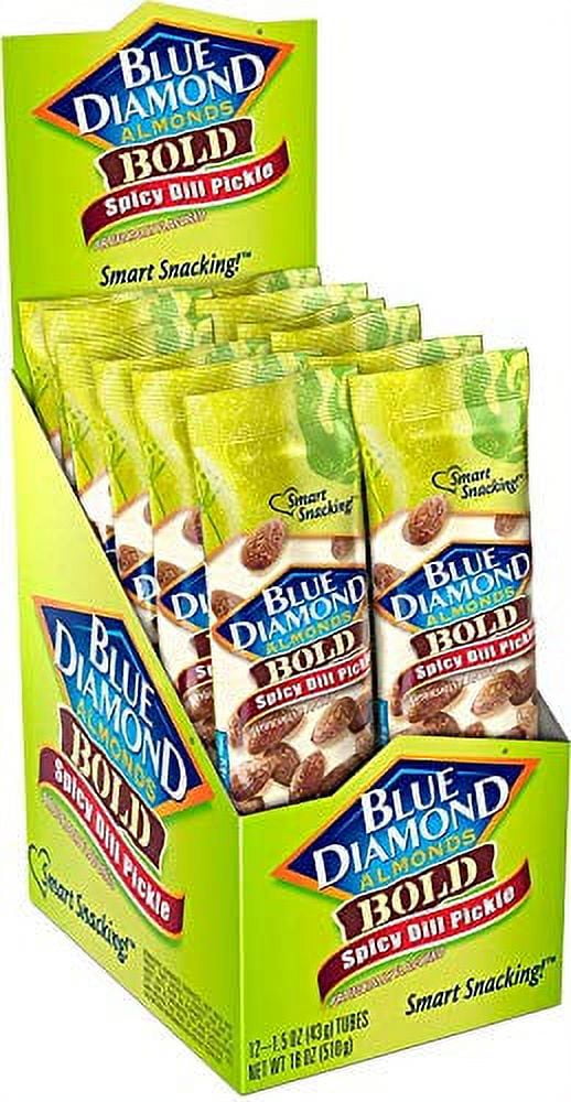 Blue Diamond Almonds Bold Spicy Dill Pickle Almonds, 12Count, 1.5oz Tubes